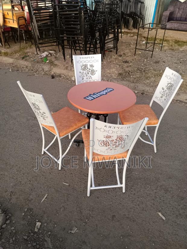 Powder Coated Antique White Laser Cut Chairs Set  - main view