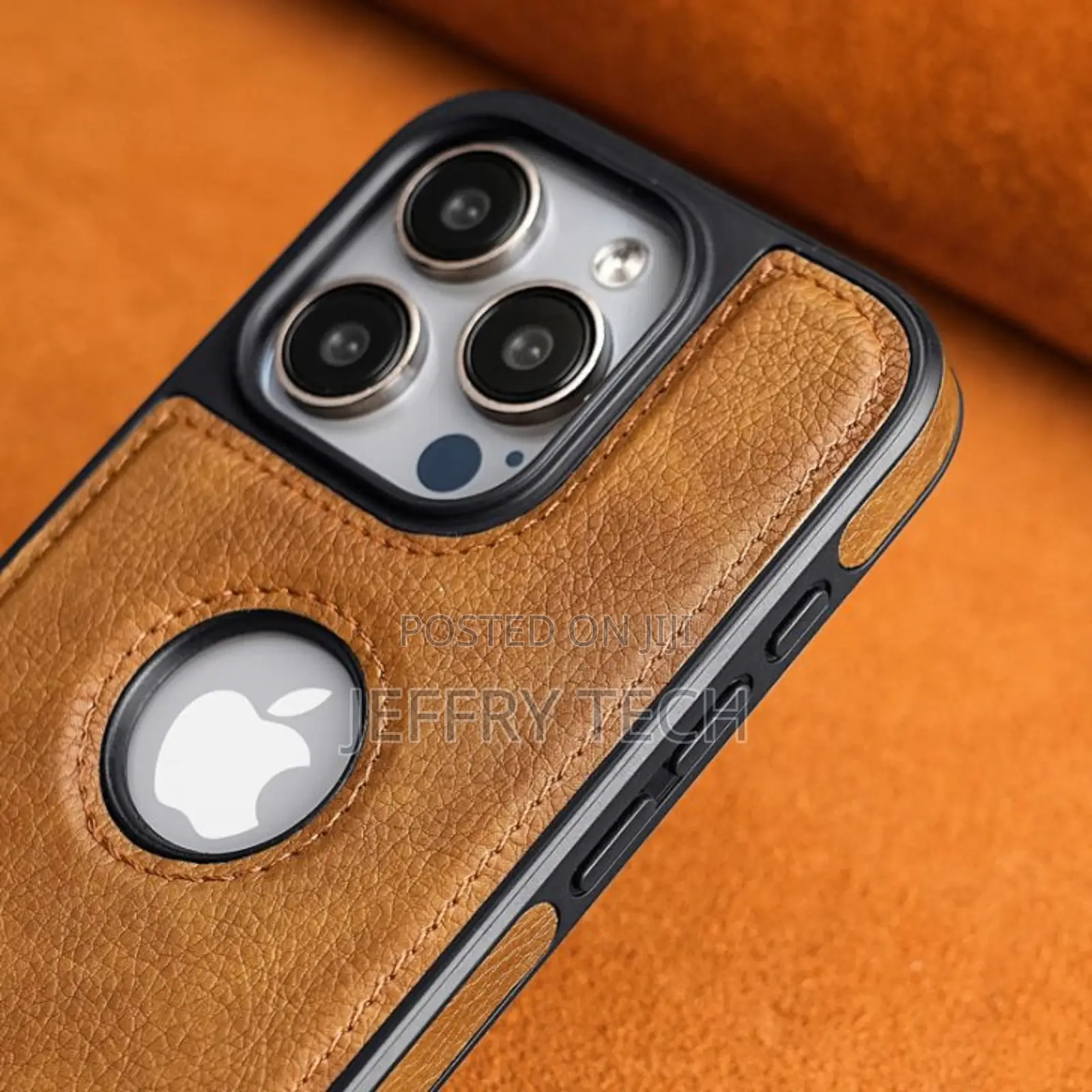 Leather Logo Cut Case for Apple iPhone 13 Pro Max