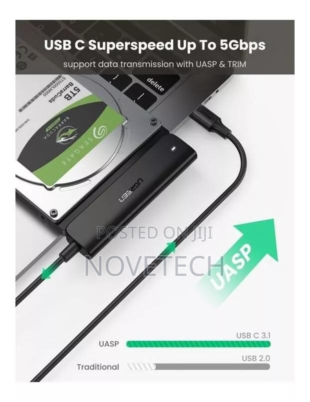 UGREEN Type C USB-C 3.0 to SATA Converter Fast Speed - thumbnail 3