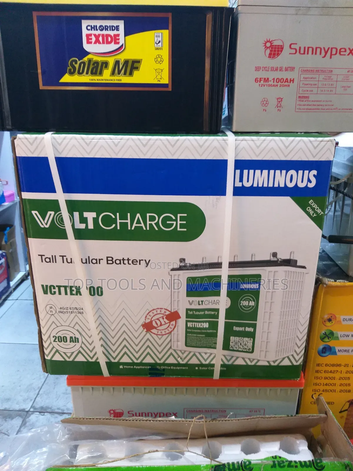Luminous 12v200ah/20hrs Tall Tubular Solar Battery