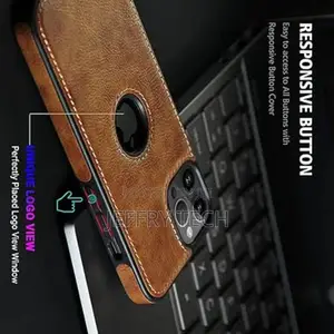 iPhone 14 Pro Max (Flexible Pu Leather With Logo Cut