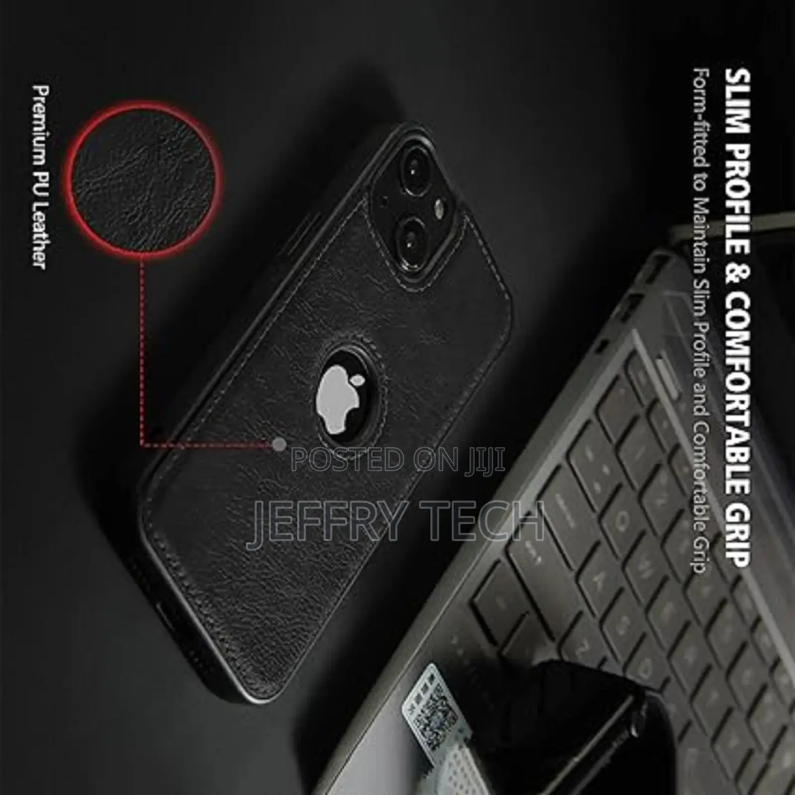 iPhone 16 (Flexible Pu Leather With Logo Cut Soft Touch Case