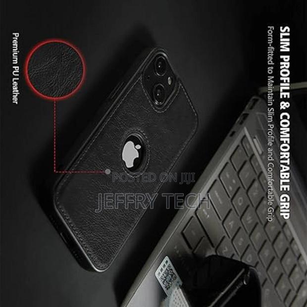 iPhone 16 (Flexible Pu Leather With Logo Cut Soft Touch Case - thumbnail 3