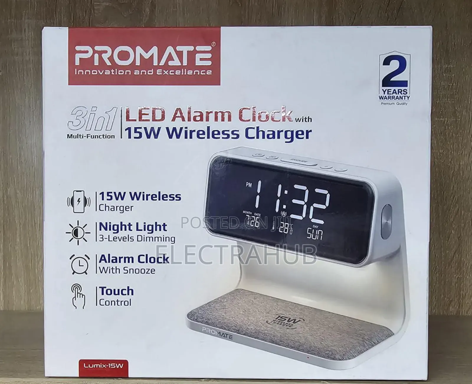 Promate Lumix-15w LED Alarm Clock New Sealed in a Shop