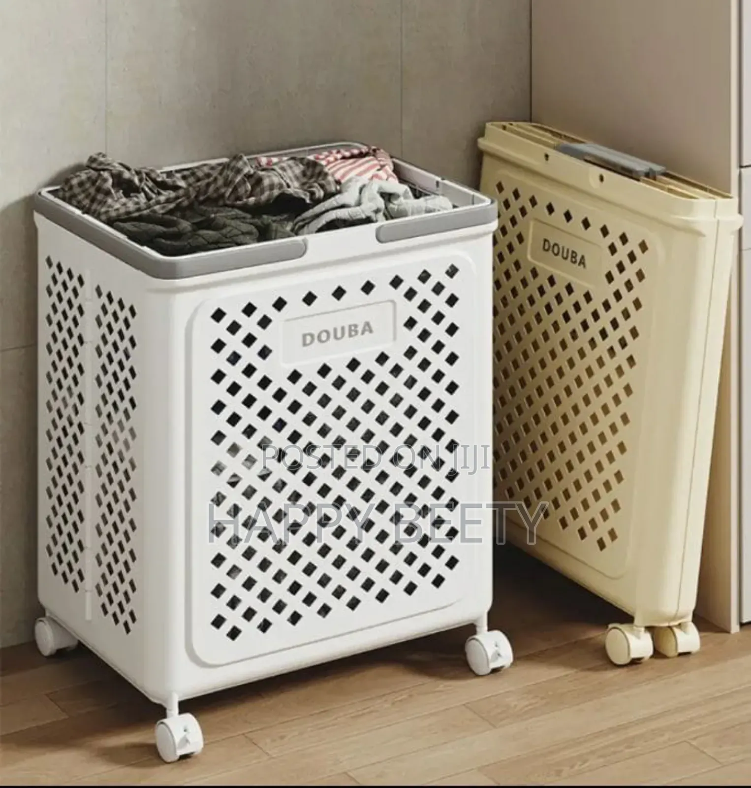 Big Foldable Eco-Friendly Laundry Storage Basket With Wheel