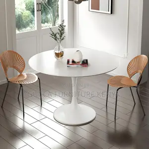 Dining Tables:Round Simple Sintered Stone Tulip Dining Table