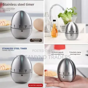 Mechanical Stainless Steel Egg Shape Timer / Kitchen Timer