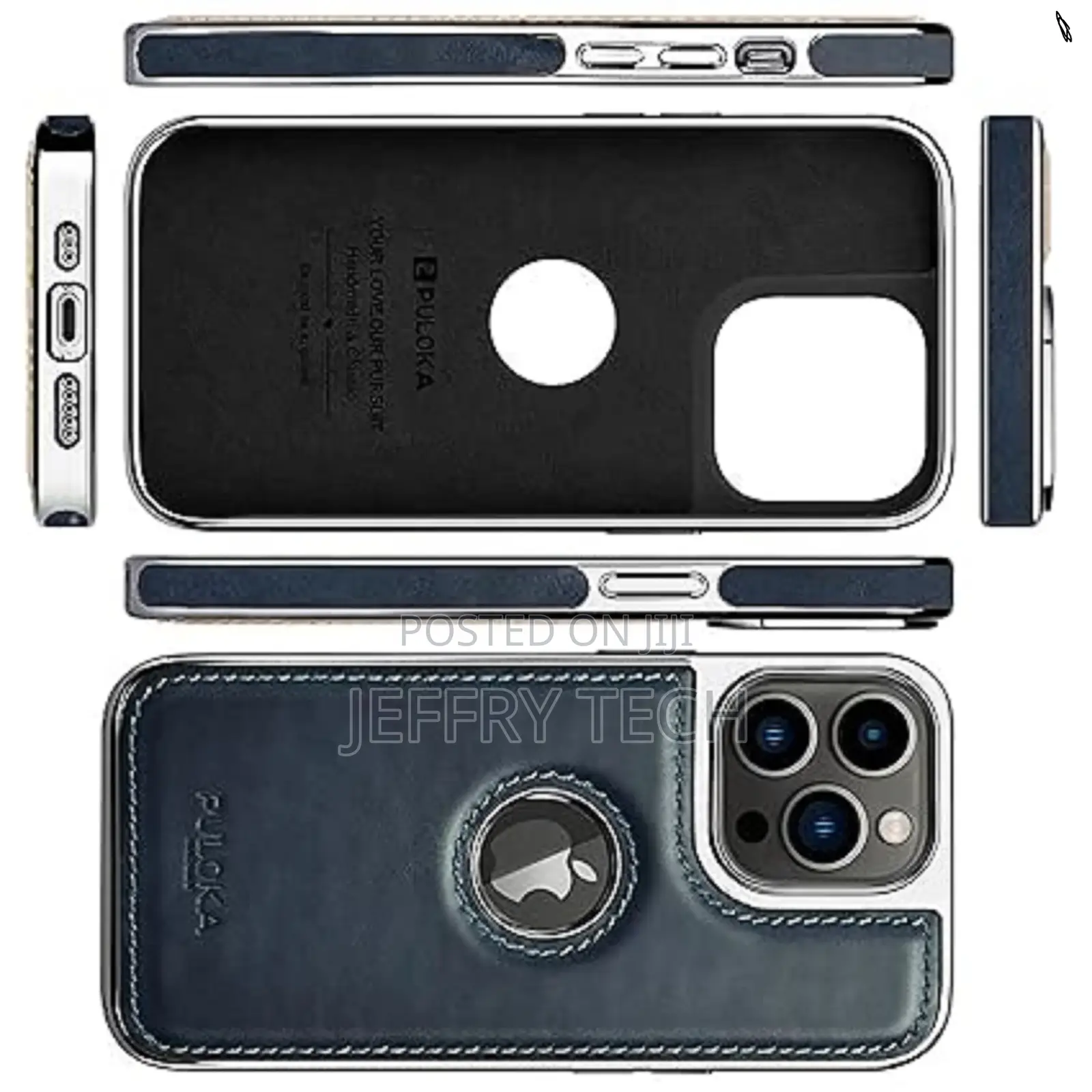 Chrome Leather Back Case- Compatible With iPhone 13 Pro Max