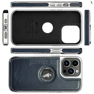 Chrome Leather Back Case- Compatible With iPhone 13 Pro Max