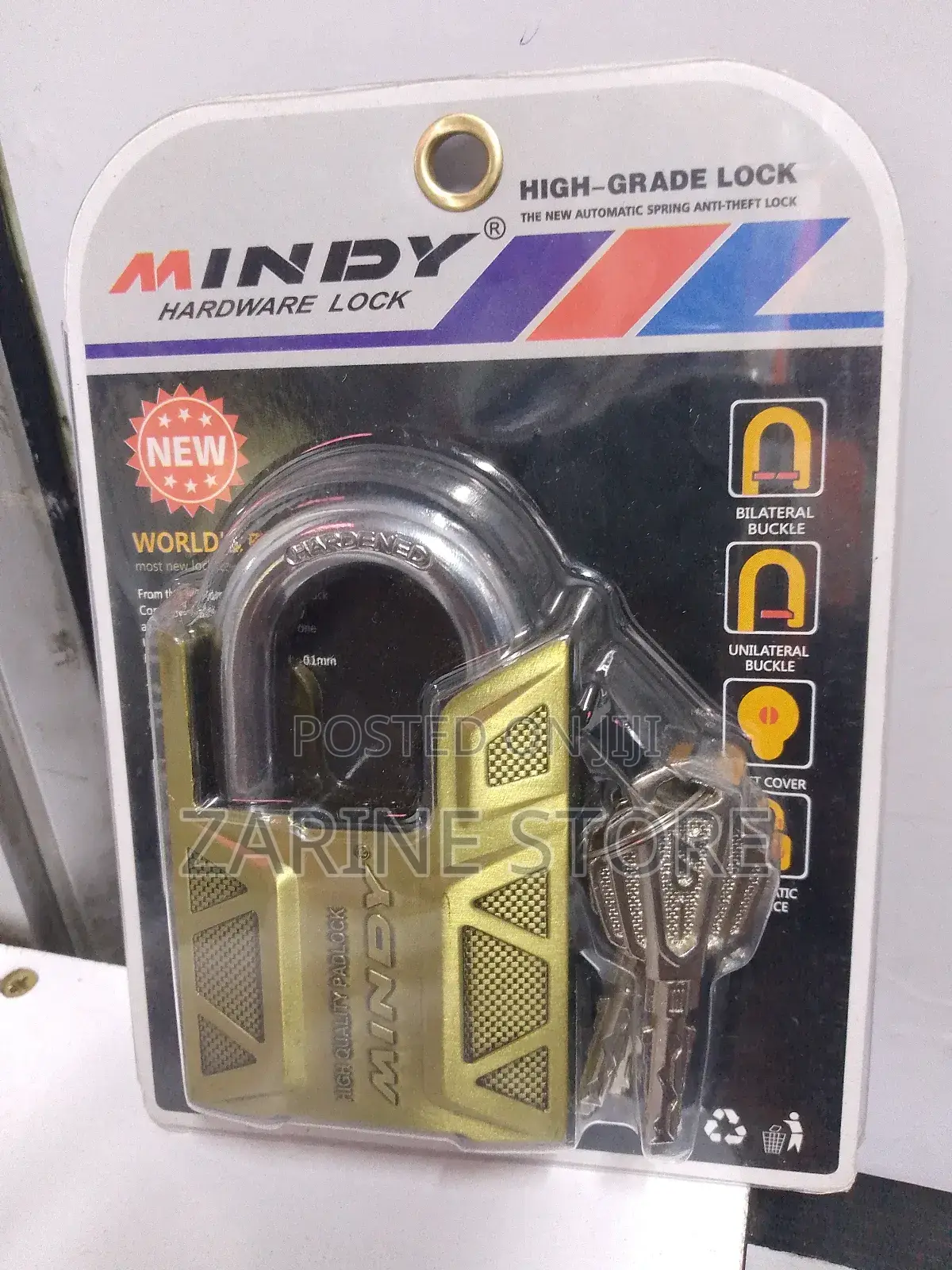 Bilateral Buckle Mindy 70mm Padlock With 3 Keys