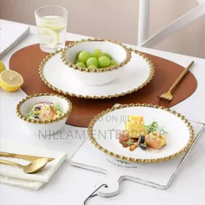 30pcs Nordic Classy Dinner Set With Gold Rim*