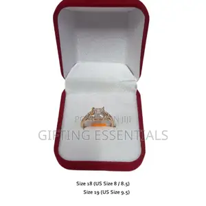 Beautiful Simple Silver Gold Engagement Ring With Box Packaging