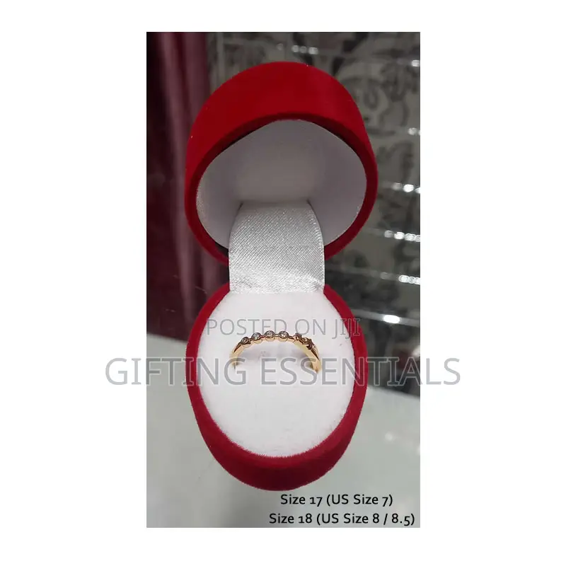 Beautiful Simple Silver Gold Engagement Ring With Box Packaging