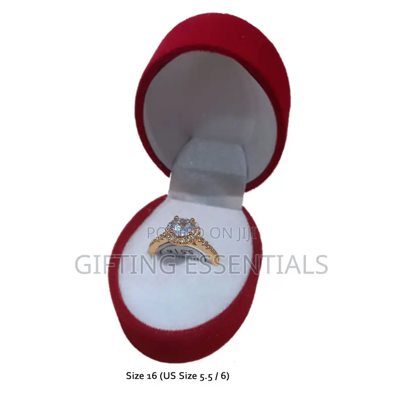 Beautiful Simple Silver Gold Engagement Ring With Box Packaging