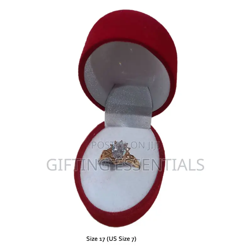 Beautiful Simple Silver Gold Engagement Ring With Box Packaging