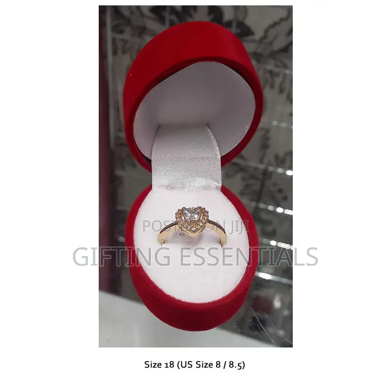 Beautiful Simple Silver Gold Engagement Ring With Box Packaging