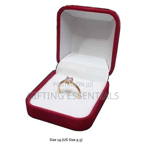 Beautiful Simple Silver Gold Engagement Ring With Box Packaging - thumbnail 18
