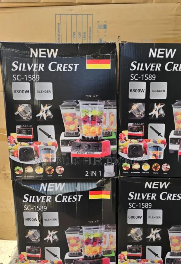 6800w Commercial Silver Crest Heavy Duty Blender, 2 in 1