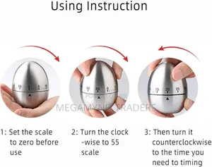 Mechanical Stainless Steel Egg Shape Timer / Kitchen Timer