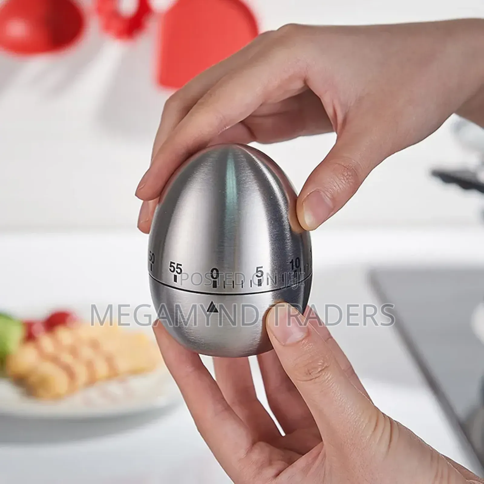 Mechanical Stainless Steel Egg Shape Timer / Kitchen Timer