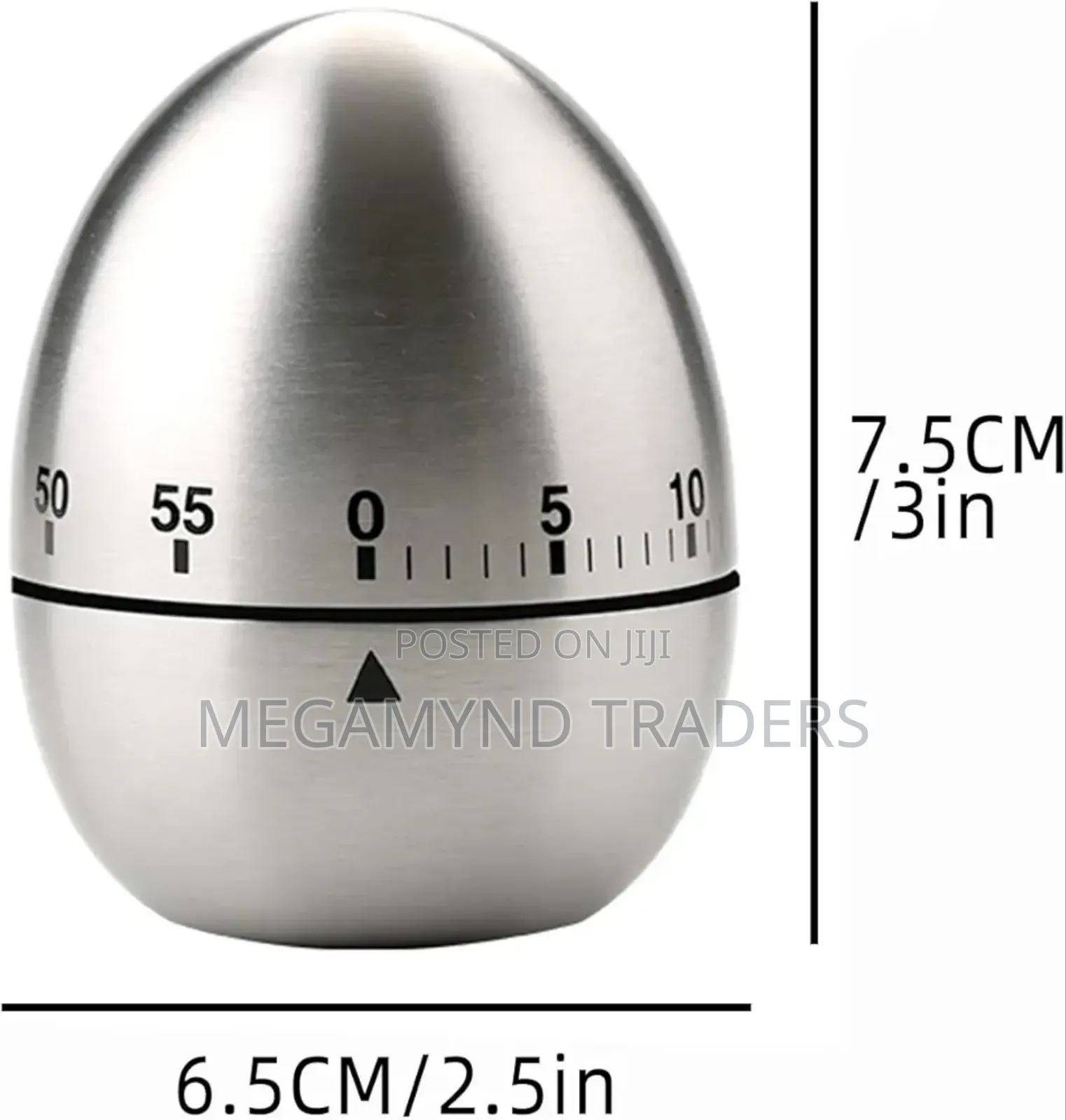 Mechanical Stainless Steel Egg Shape Timer / Kitchen Timer