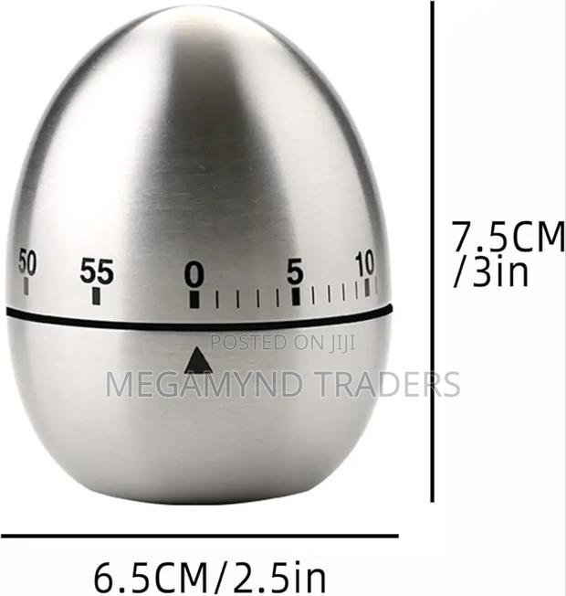 Mechanical Stainless Steel Egg Shape Timer / Kitchen Timer - thumbnail 5