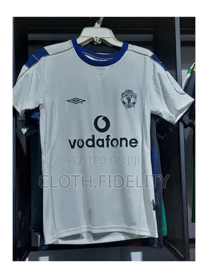 Manchester United White Vodafone Retro Jersey.