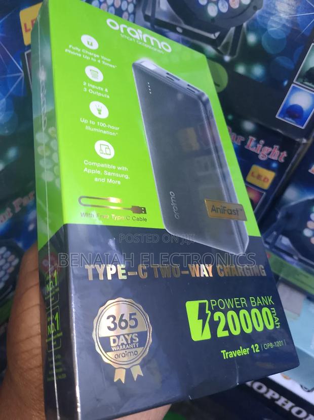 20000 Mah Oraimo Powerbank.Quick Charge Up to Four Times