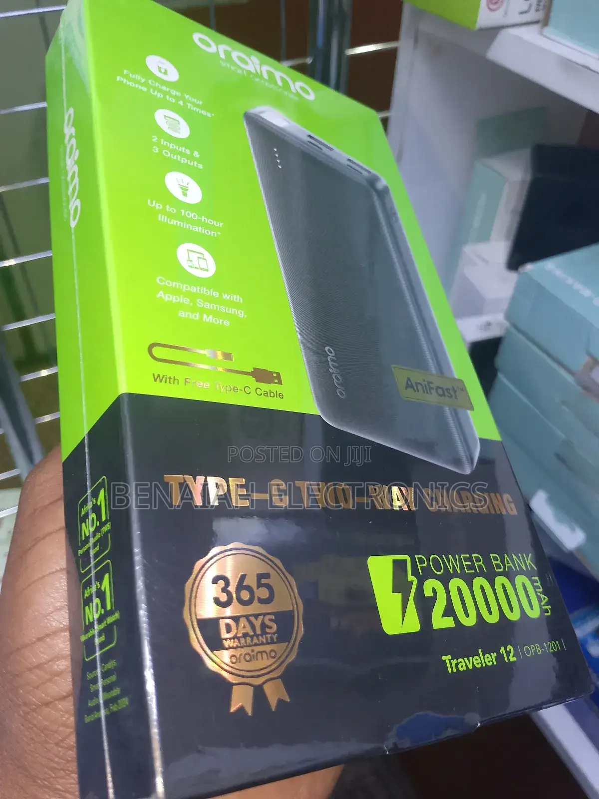 20000 Mah Oraimo Powerbank.Two Inputs Three Output