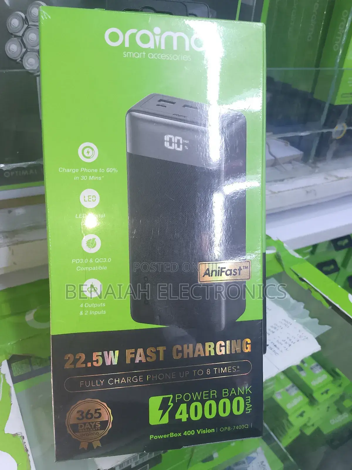 Slim Portable Powerbank 20000 Mah 5 Ports