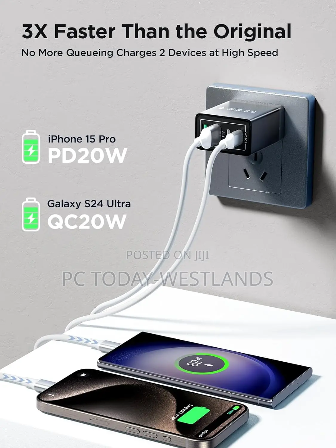 USB C Charger Block, 40W 4-Port Fast Charger iPhone 16