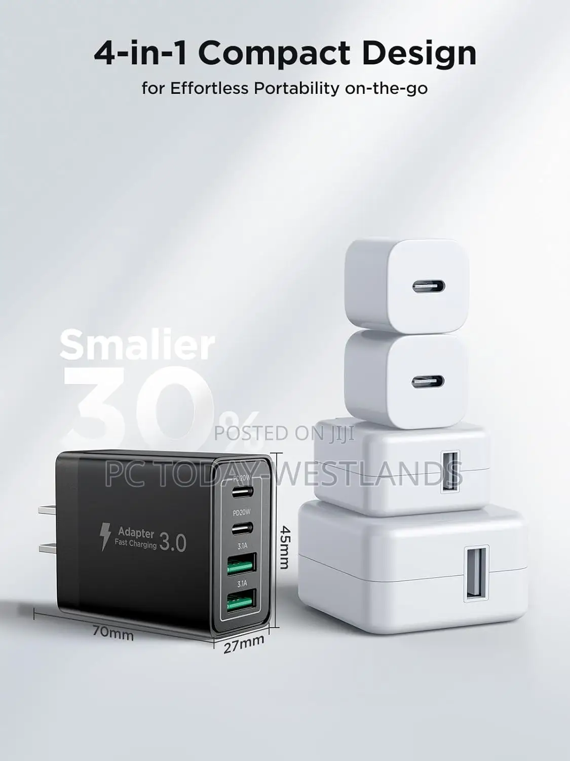 USB C Charger Block, 40W 4-Port Fast Charger iPhone 16