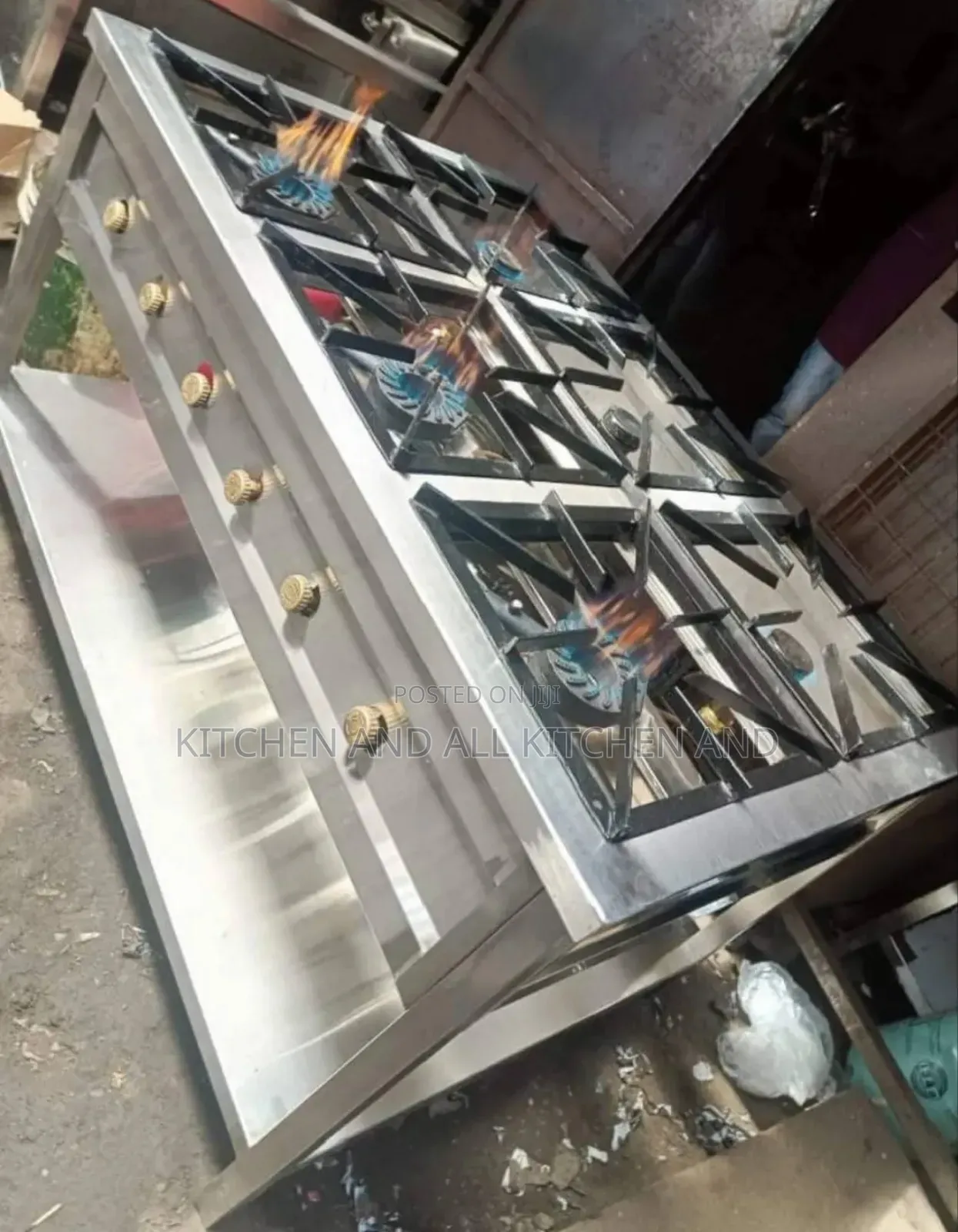 High Pressure Stainless Steel 6-Gas Stove
