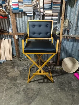 Makeup Chair, Leather Black 