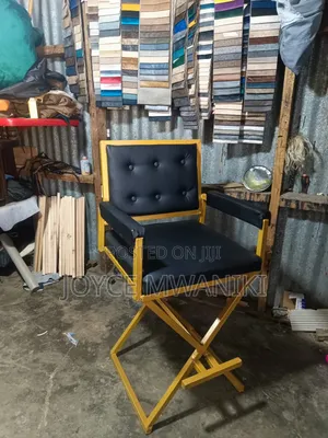 Makeup Chair, Leather Black 