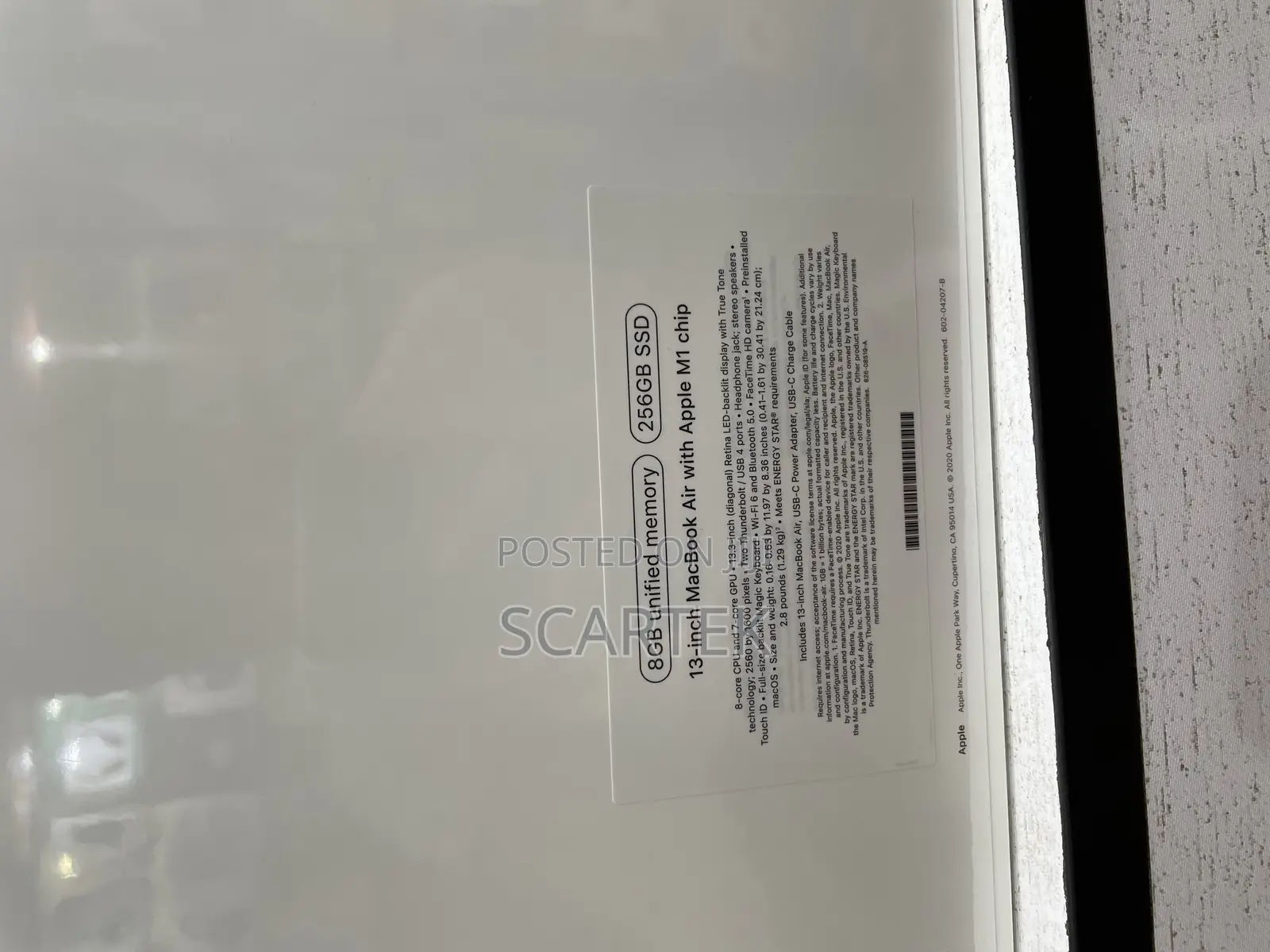 New Laptop Apple MacBook Air 8GB Apple M1 SSD 256GB