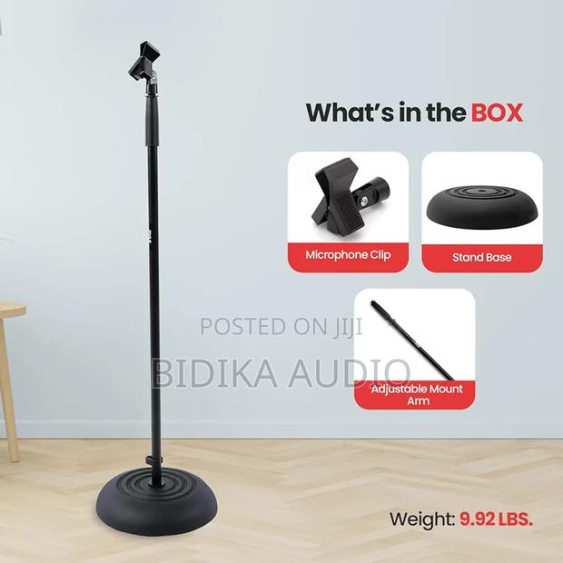 Microphone Stand - Universal Mic With Heavy Weight Base