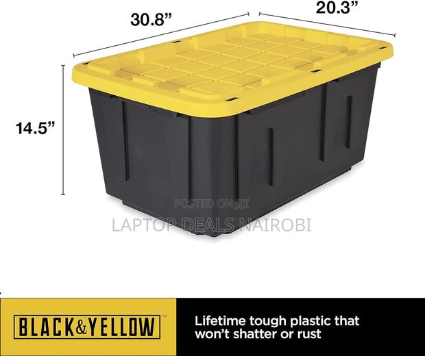 BLACK YELLOW CX, 27-Gallon Heavy Duty Tough Container - thumbnail 2