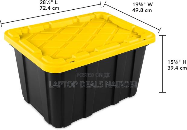 Stackable Storage Bins, Heavy Duty Totes W/ Lids, 27 Gallon - main view