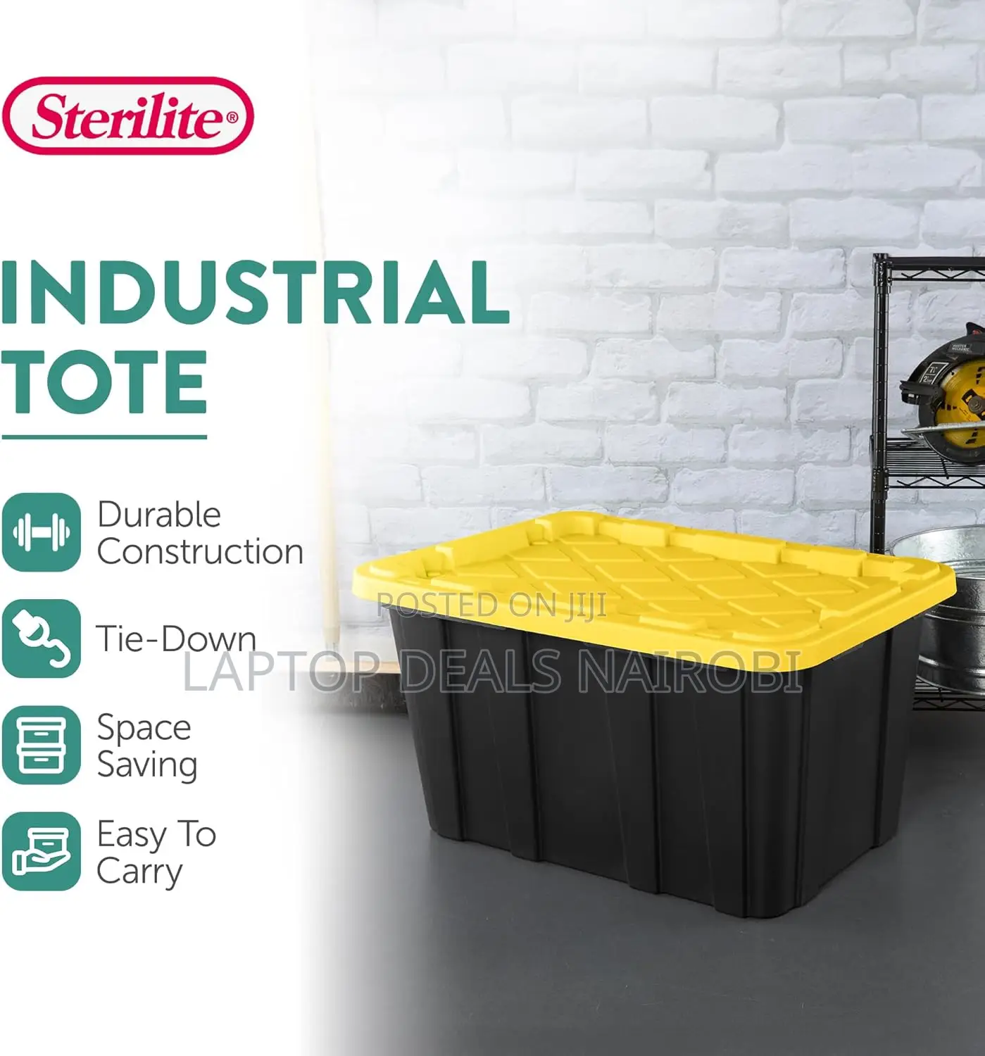 Stackable Storage Bins, Heavy Duty Totes W/ Lids, 27 Gallon