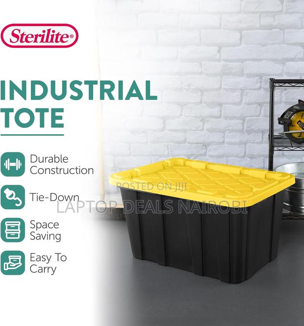 Stackable Storage Bins, Heavy Duty Totes W/ Lids, 27 Gallon - thumbnail 3