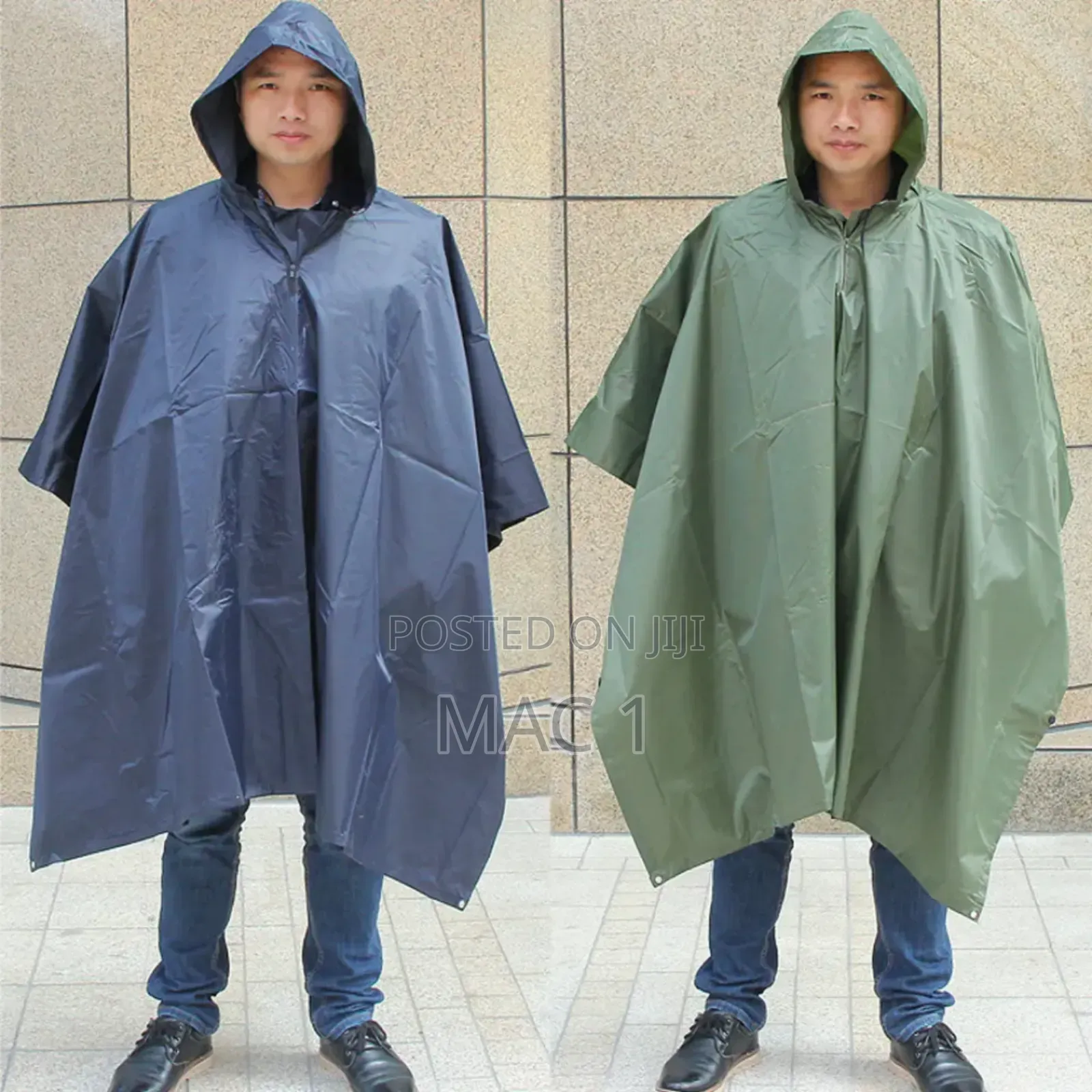 Poncho Raincoats
Colors Green ,Black and KDF