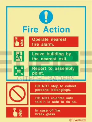 Fire Action Fire Action Sign