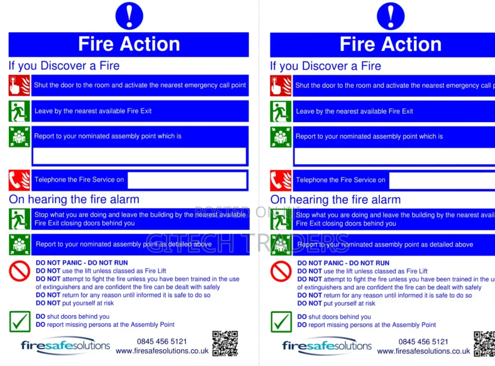 Fire Action Fire Action Sign