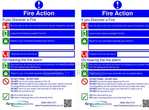 Fire Action Fire Action Sign