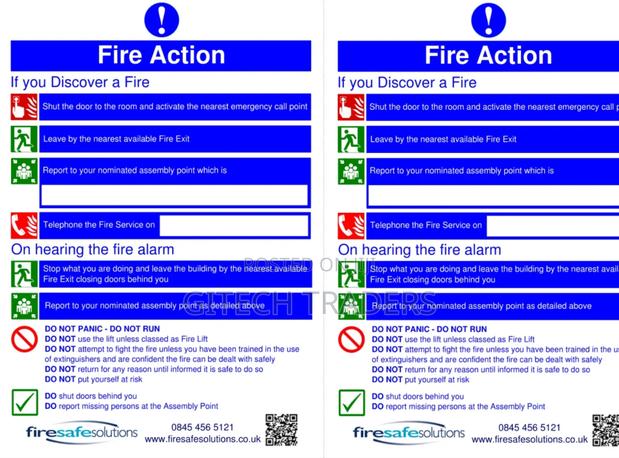 Fire Action Fire Action Sign - main view