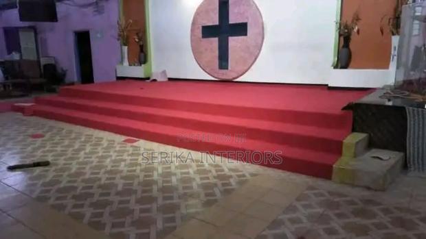 Red Maroon Wall to Wall Carpets Church Carpets Installation
