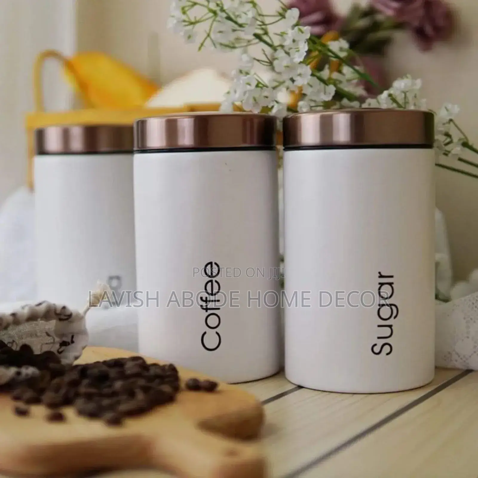 Tea Sugar Coffee Canisters 3 in 1