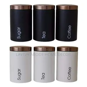 Tea Sugar Coffee Canisters 3 in 1