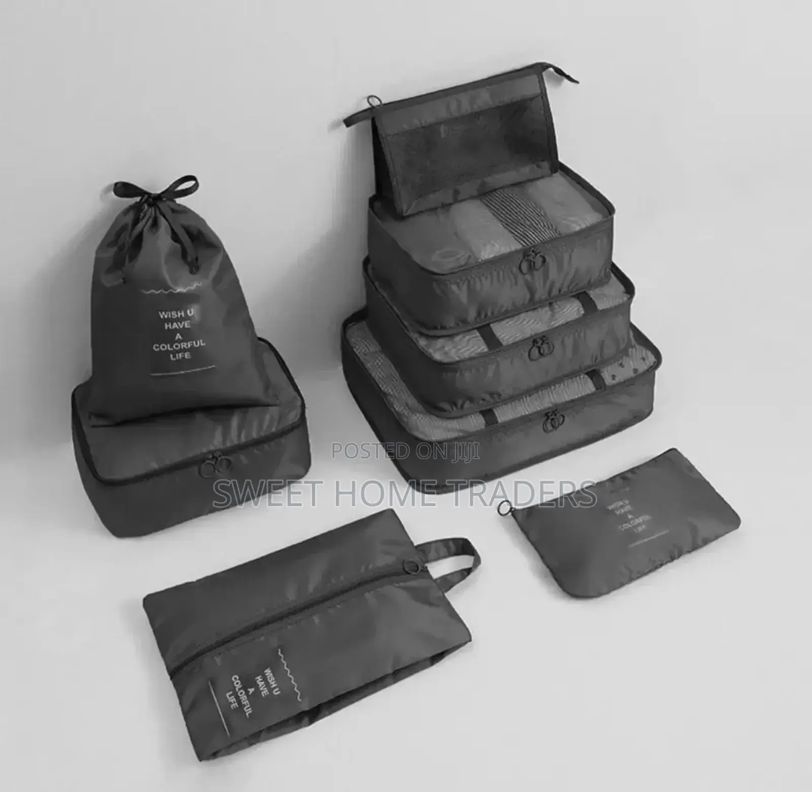 8 in 1 Luggage Travel Organizers , Black